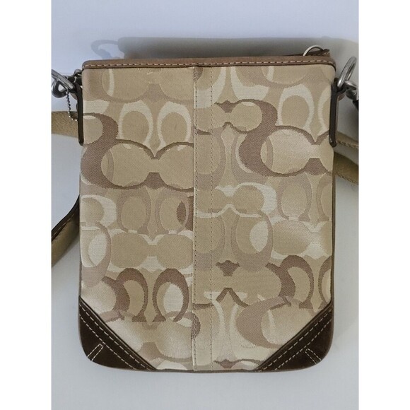 Coach Brown Optic Signature Shoulder Swing Bag Crossbody DO6Q 10148 Suade - Picture 7 of 11